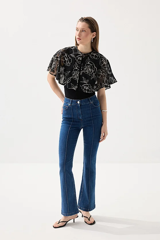 Embroidered Bolero - Black - Gusto