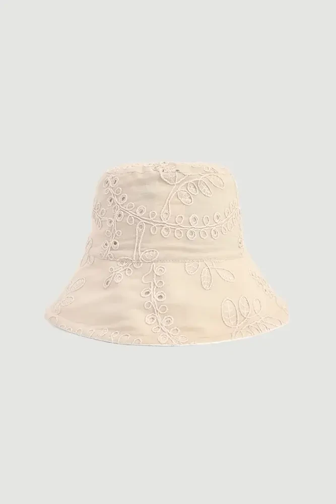 Embroidered Cotton Hat - Vizon Mink