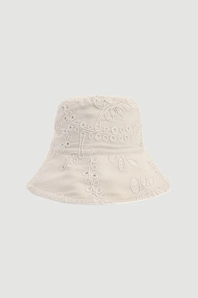 Embroidered Cotton Hat - Vizon Mink