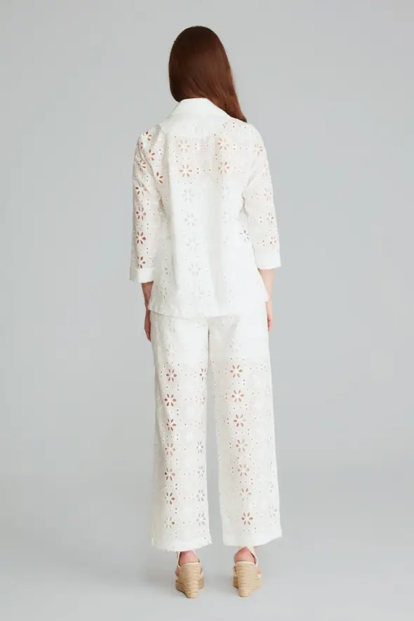 Embroidered Jacket - White - 5