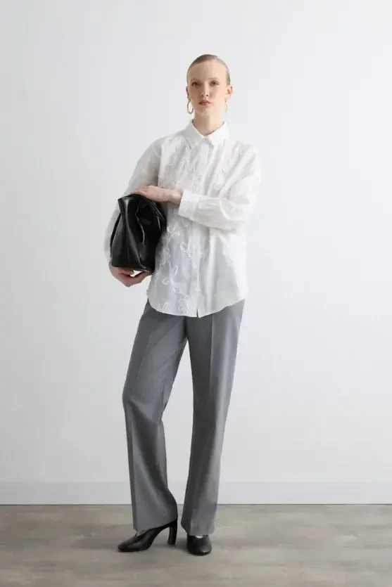 Embroidered Shirt - White - 2