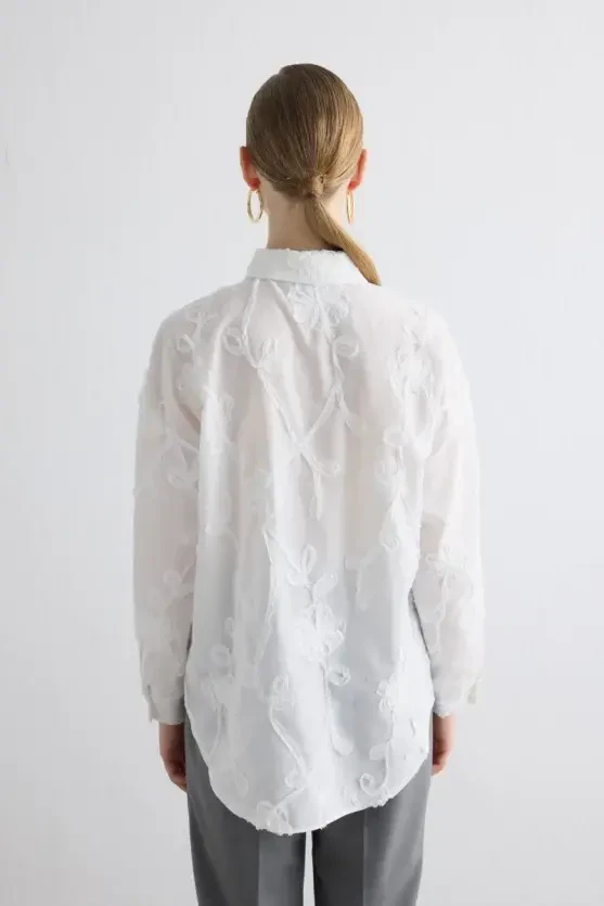 Embroidered Shirt - White - Gusto