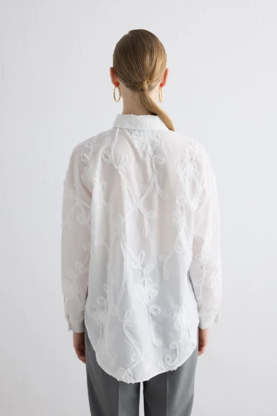 Embroidered Shirt White - Gusto