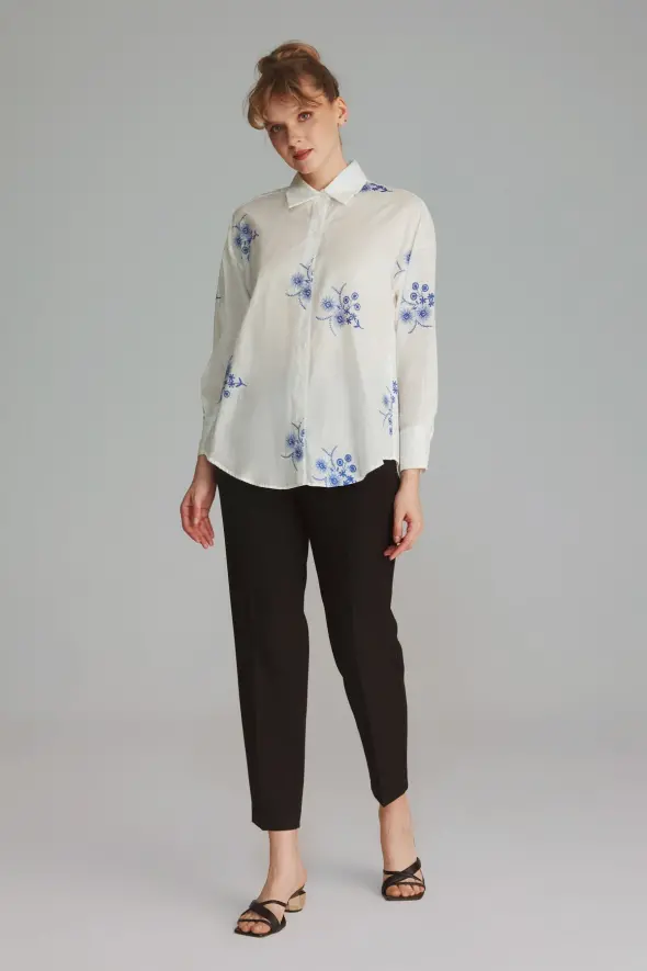 Embroidered Shirt - White - 3