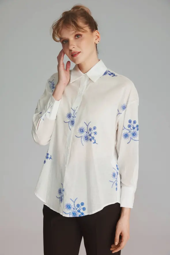 Embroidered Shirt - White - 1