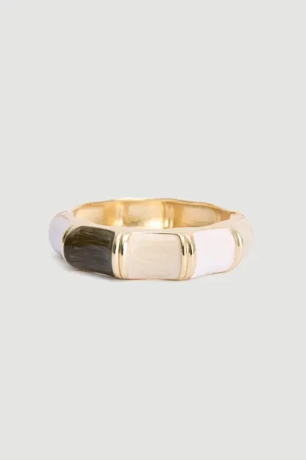 Enamel Cuff Bracelet - Ecru Ecru