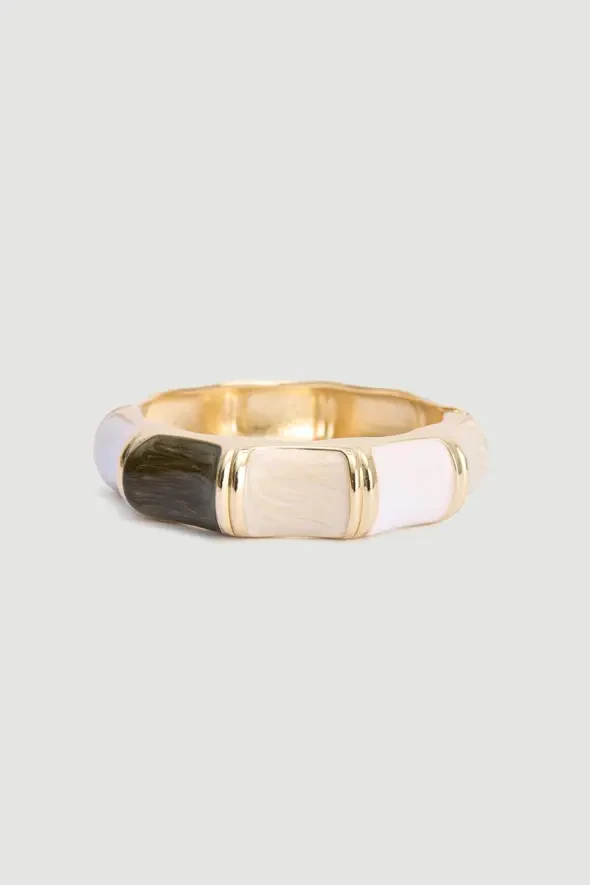 Enamel Cuff Bracelet - Ecru - 1
