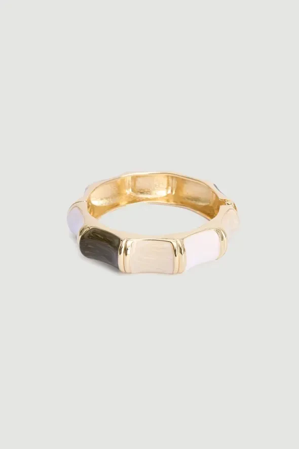 Enamel Cuff Bracelet - Ecru - 2