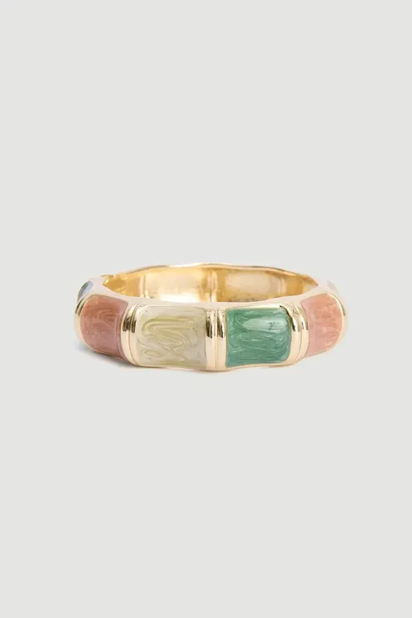 Enamel Cuff Bracelet - Green - 2