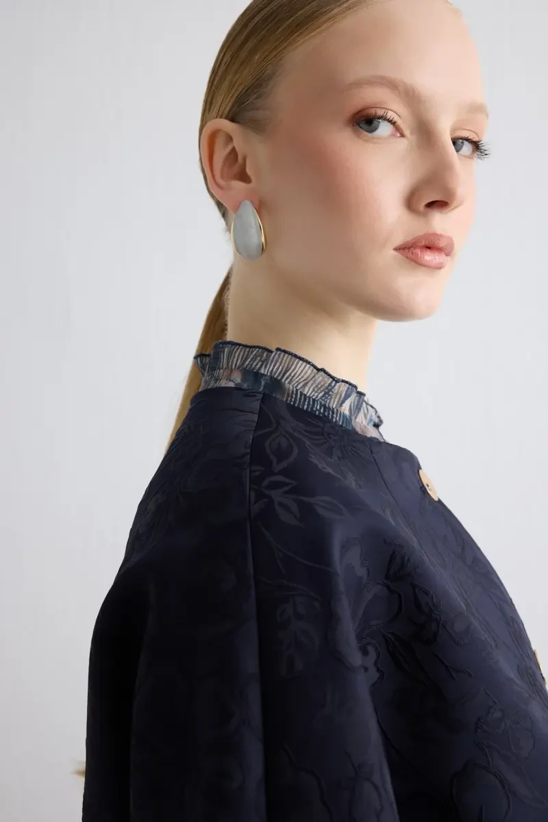 Enamel Oval Earrings - White - 1