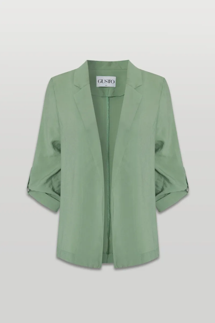 Epaulet Sleeve Relaxed Fit Jacket - Green Green