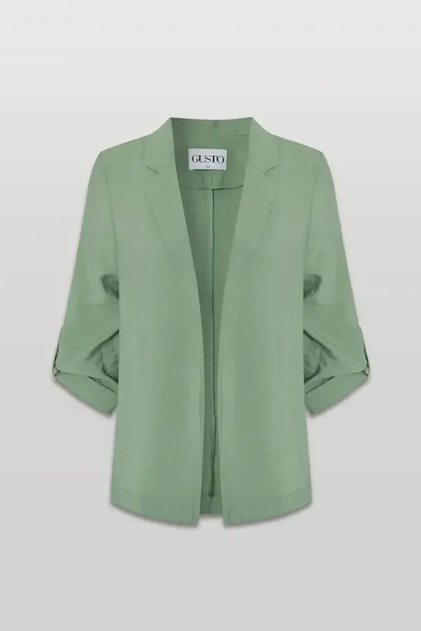 Epaulet Sleeve Relaxed Fit Jacket - Green - 1