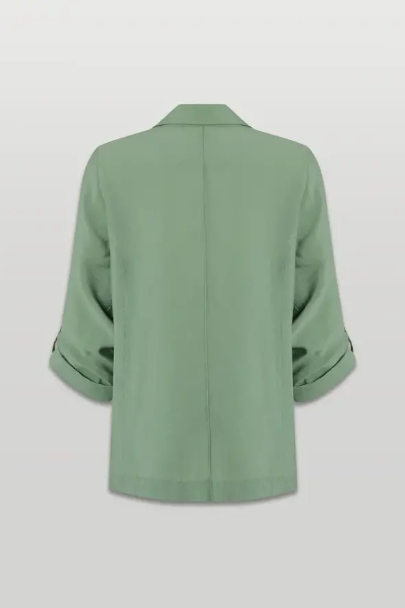 Epaulet Sleeve Relaxed Fit Jacket - Green - 2