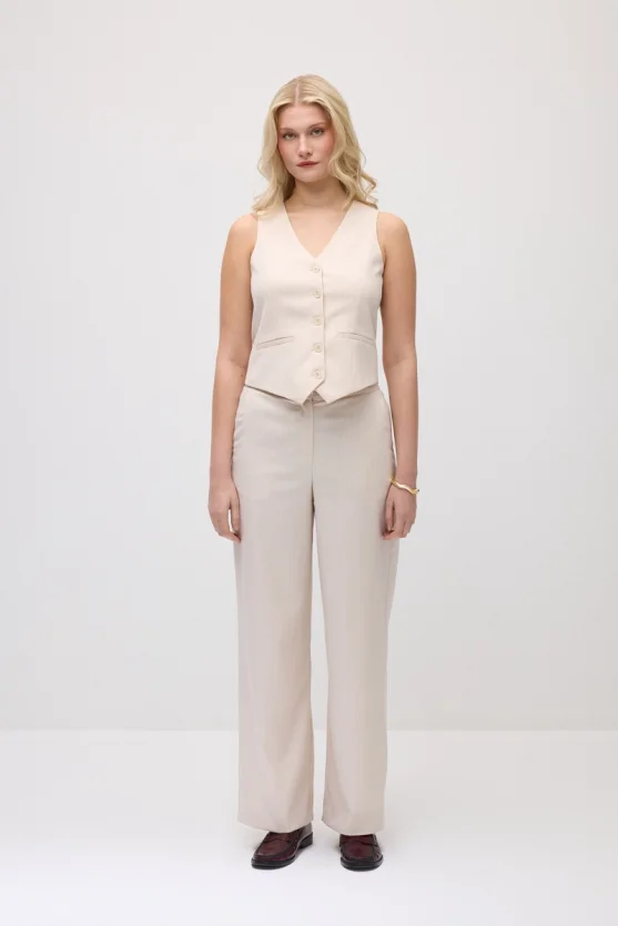 Faint Striped Classic Vest - Powder Pink - 2