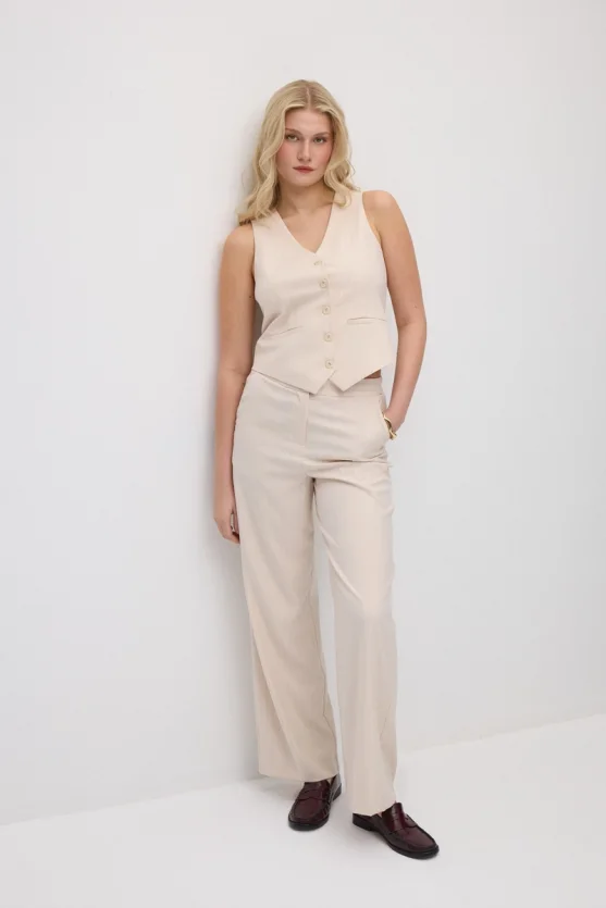 Faint Striped Classic Vest - Powder Pink - 4