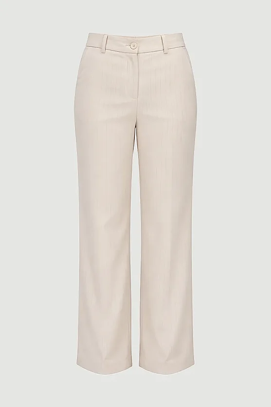 Faint Striped Wide-Leg Fabric Pants - Powder Pink - Gusto