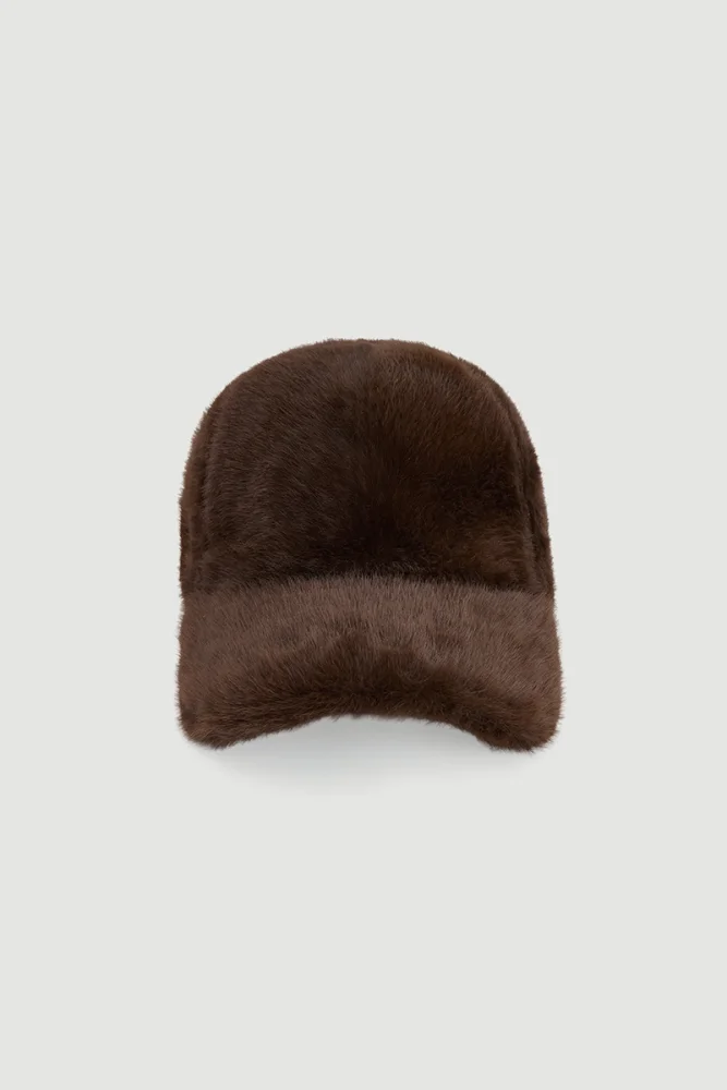 Faux Fur Hat Brown