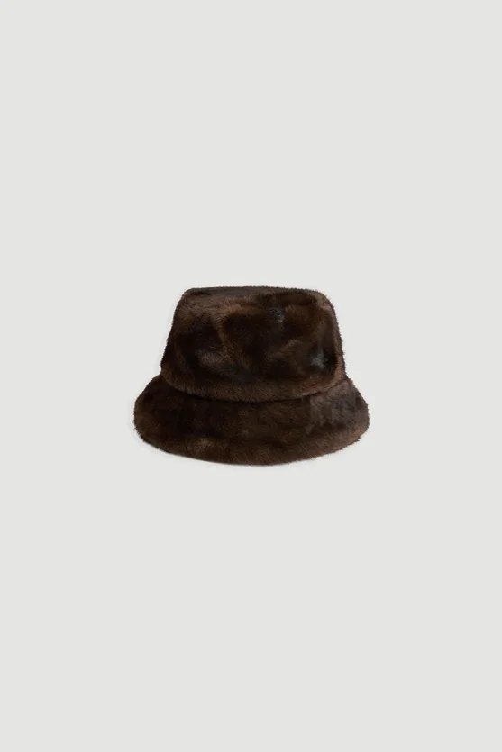 Faux Fur Hat Brown - Gusto