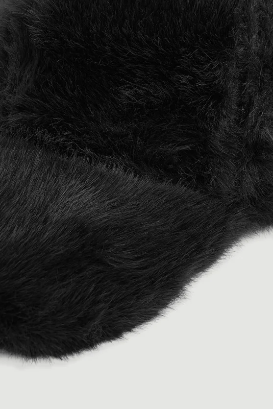 Faux Fur Hat Cap Black - Gusto