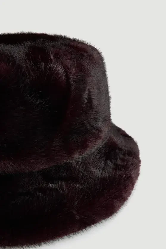 Faux Fur Hat - Plum - Gusto