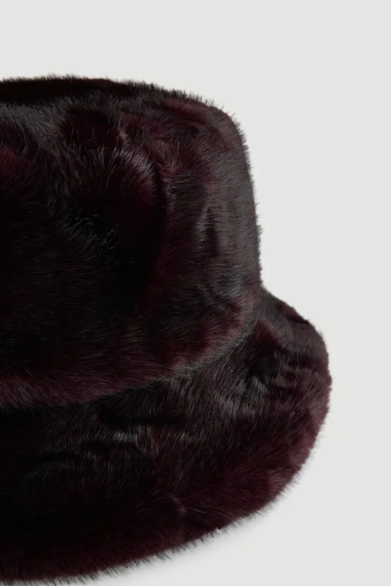 Faux Fur Hat Plum - Gusto