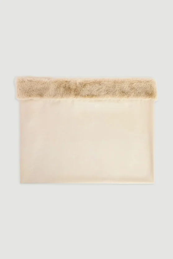 Faux Fur Shawl Beige - Gusto
