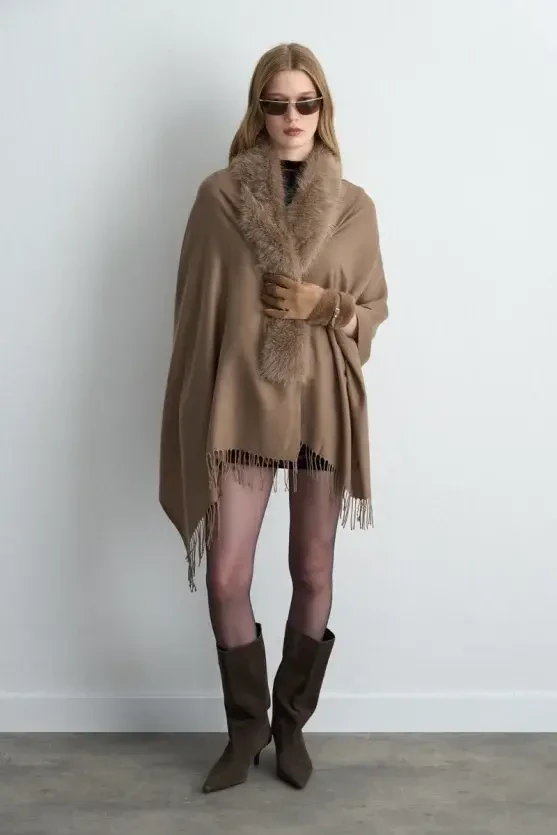 Faux Fur Shawl - Mink - Gusto