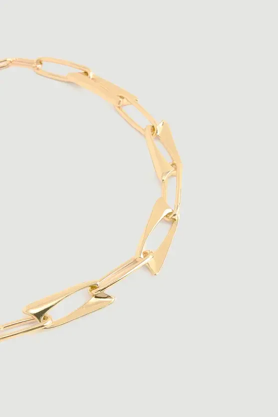 Figured Chain Necklace - Gold - 2