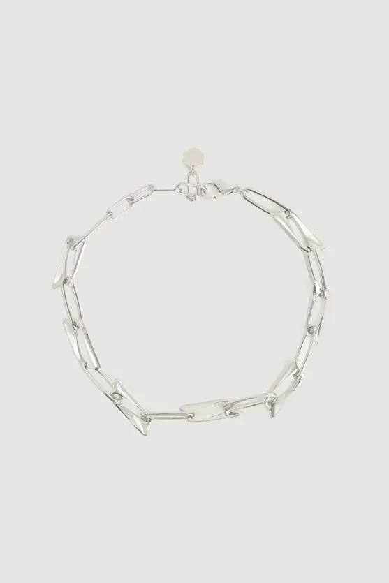 Figured Chain Necklace - Silver - Gusto