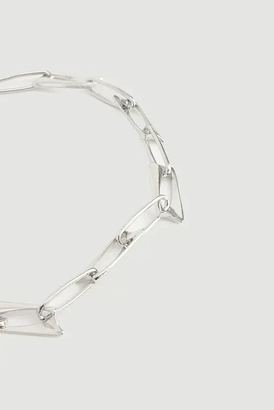 Figured Chain Necklace - Silver - 2