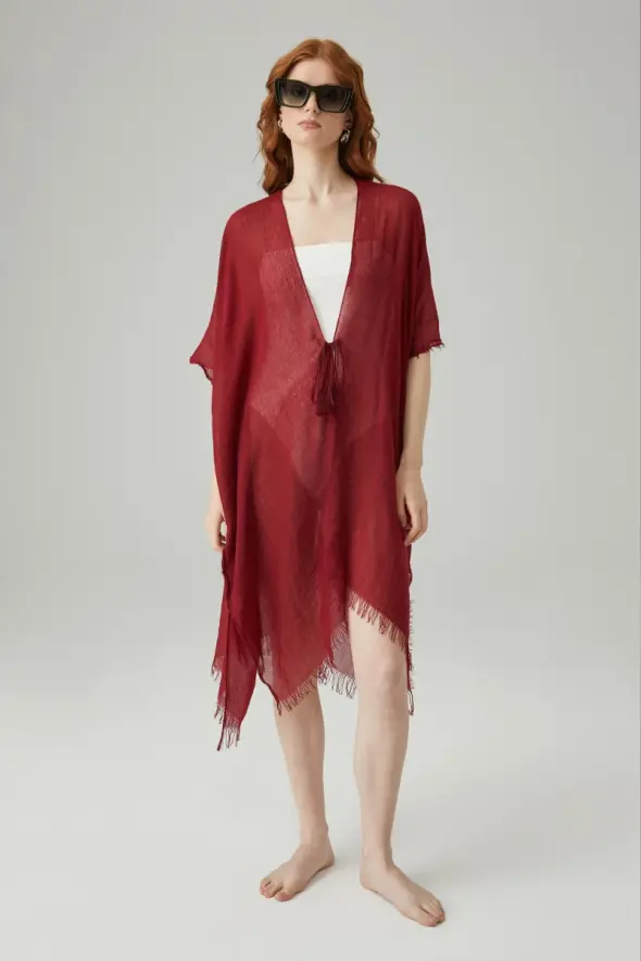 Fine Textured Pareo - Burgundy - 1