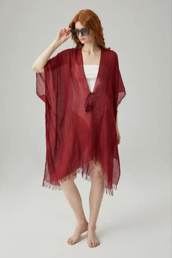 Fine Textured Pareo - Burgundy - 2