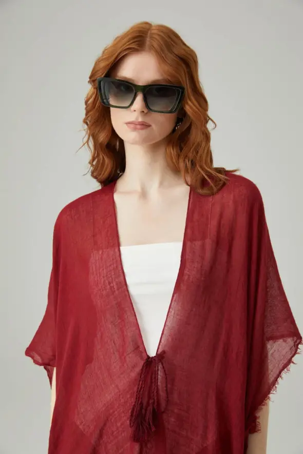 Fine Textured Pareo - Burgundy - 3