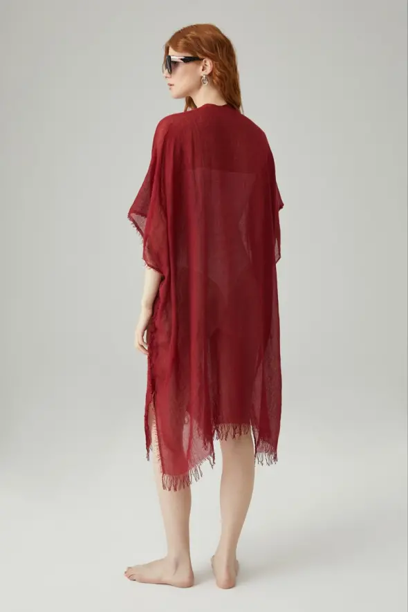 Fine Textured Pareo - Burgundy - 4