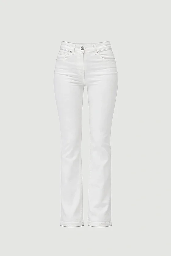 Flare Denim Pants - White - Gusto
