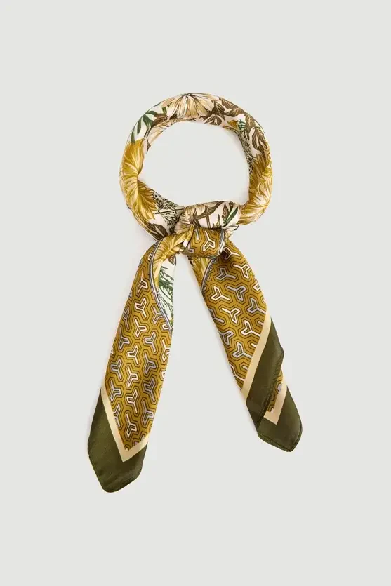 Floral Scarf - Yellow - 1
