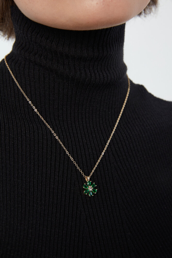 Flower Necklace - Green Green