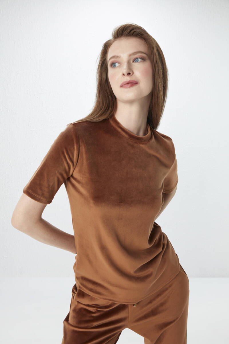 French Velvet Tshirt - Brown - 3