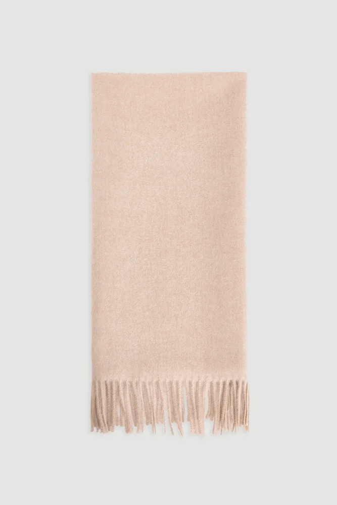 Fringed Shawl Beige