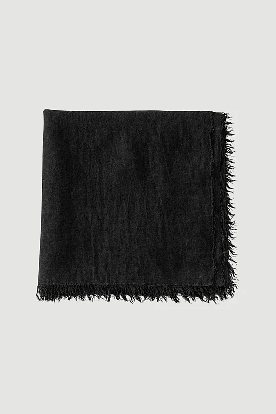 Fringed Shawl - Black - 1