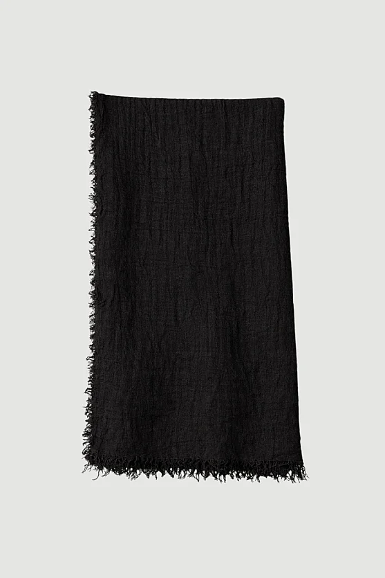 Fringed Shawl - Black - Gusto