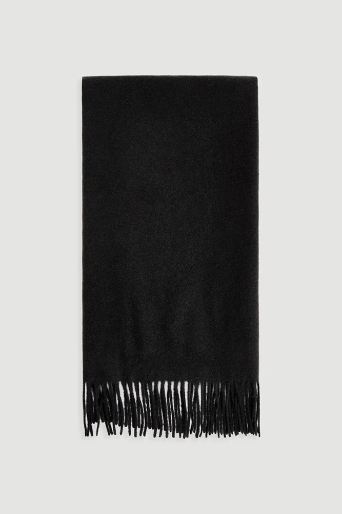 Fringed Shawl black Black