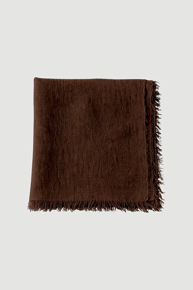 Fringed Shawl - Brown