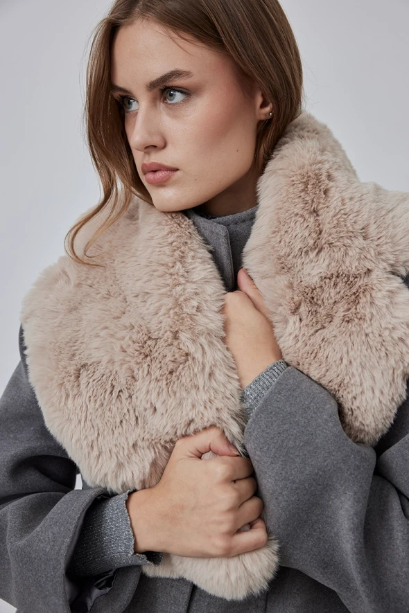 Fur Collar - Beige - 1