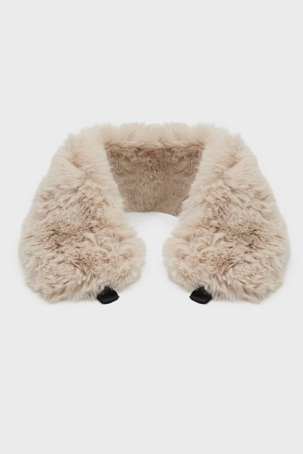 Fur Neck Collar with Magnet - Beige - 1