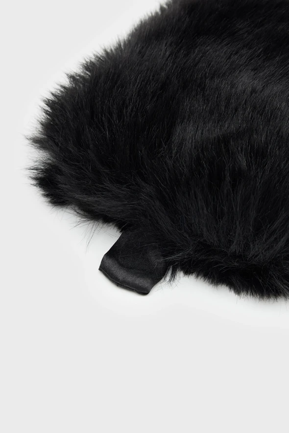 Fur Neck Collar with Magnet - Black - 2