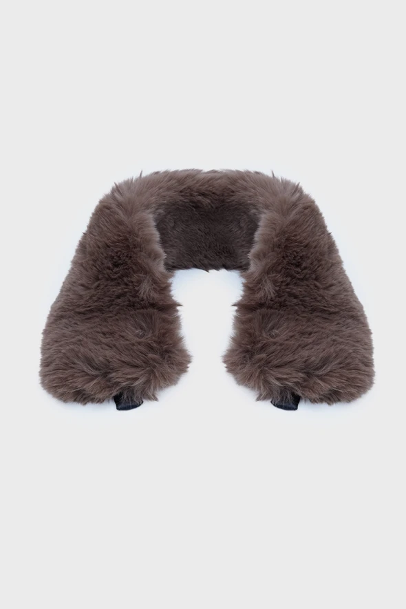 Fur Neck Collar with Magnet - Camel - 1