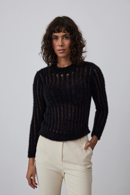 Fuzzy Knitwear - Black Black