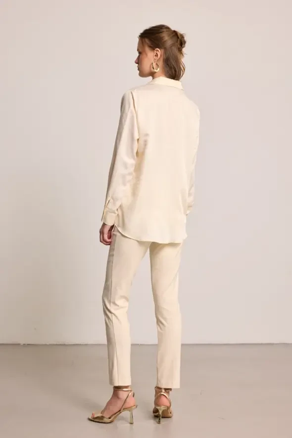 G Pattern Monogram Tencel Shirt - Ecru - Gusto