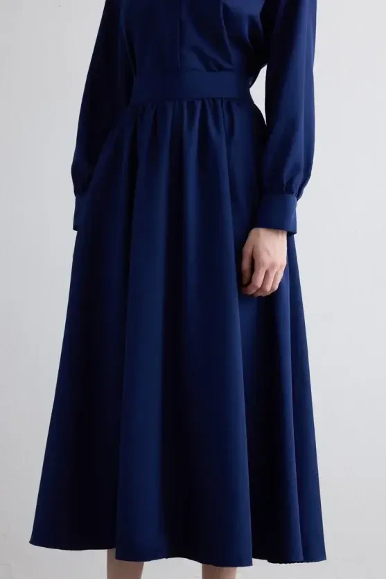 Gathered Parachute Skirt - Navy - Gusto